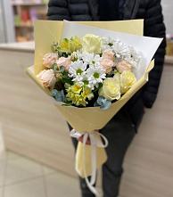 Букет цветов из:  Альстромерии, Розы и Хризантемы в Красноусольском